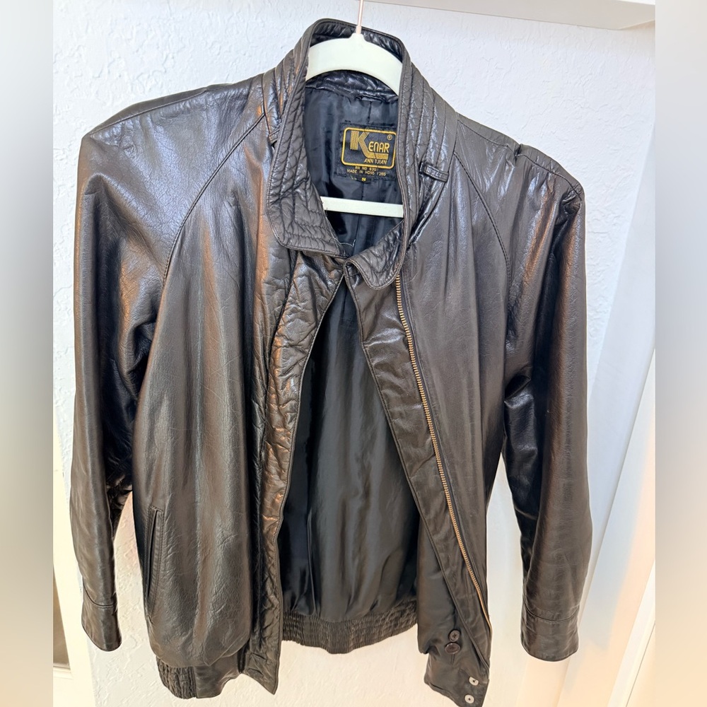 Vintage Kenar Ann Tjian Leather Bomber Jacket